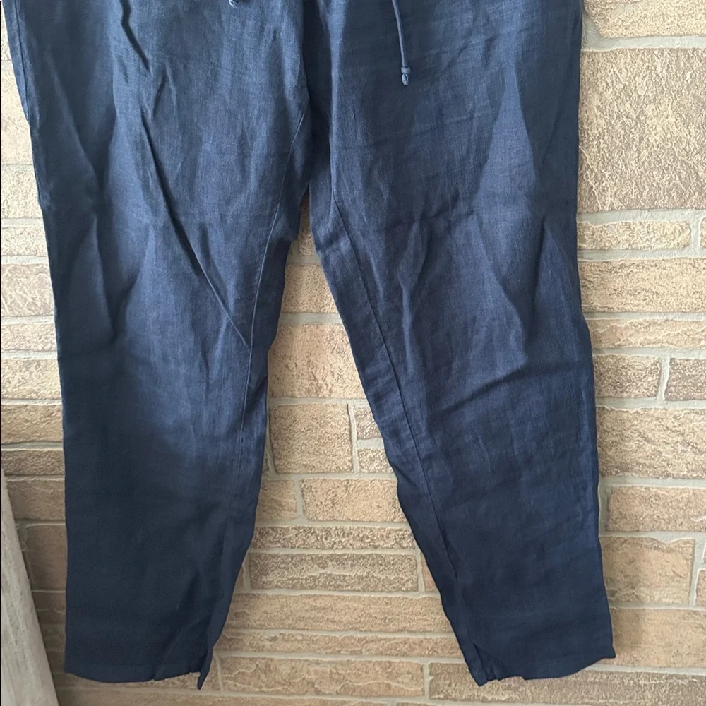 04651/ A Trip In A Bag Casual Pants Size 2XL US Navy Blue 100% Linen